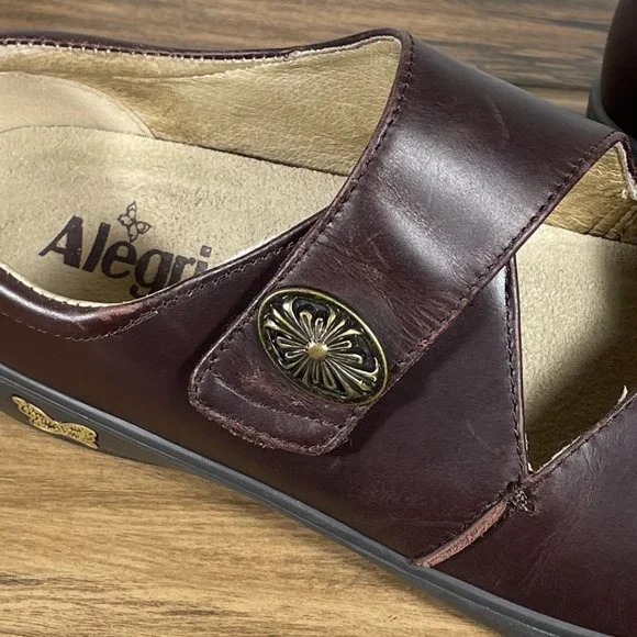 Alegria Kaitlyn Womens Size EU 38 Shoes Gravy Pull Up Leather Mary Jane Clogs - Picture 11 of 16